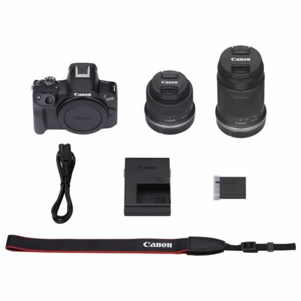 Canon EOS R50 Zwart + RF-S 18-45 IS STM + RF-S 55-210mm f/5-7.1 IS STM