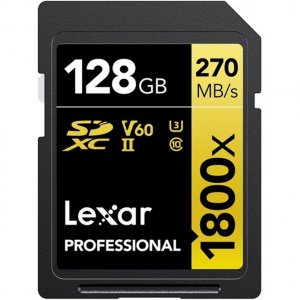 Lexar 128GB SDXC Pro UHS-II U3 V60 1800x 270MB/s 